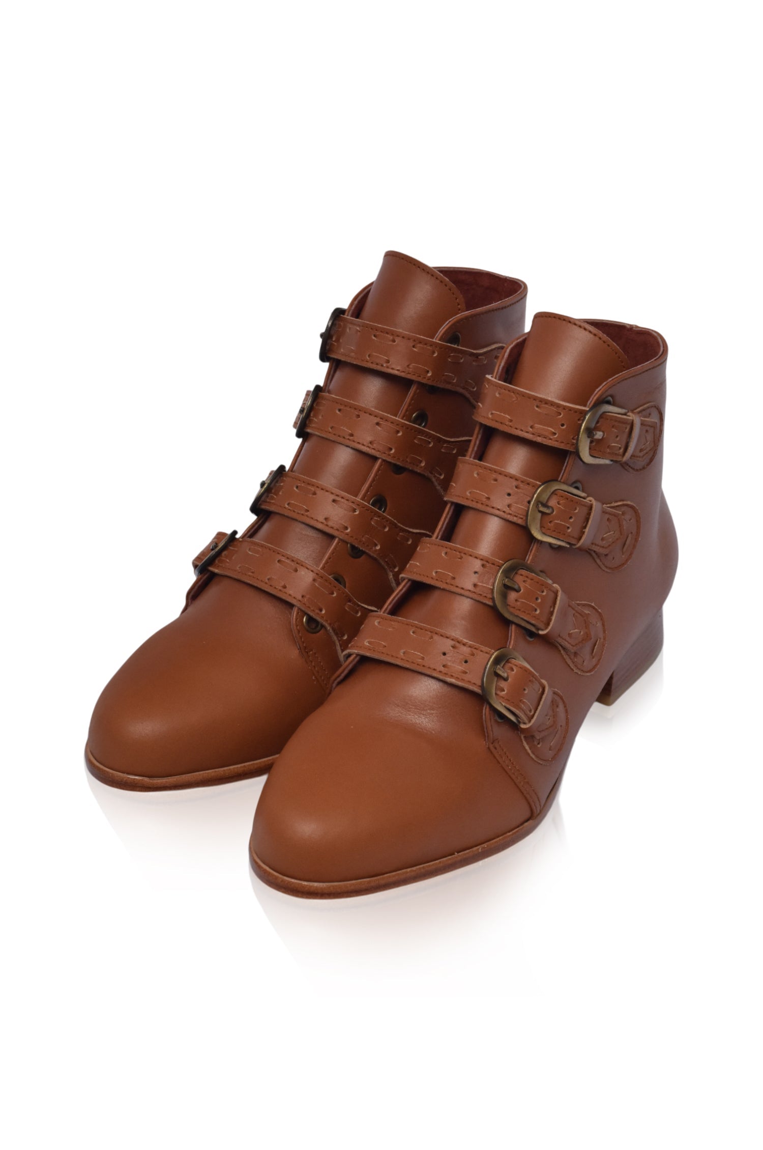 Buy Wild Rose Leather Ankle Booties by Bali ELF