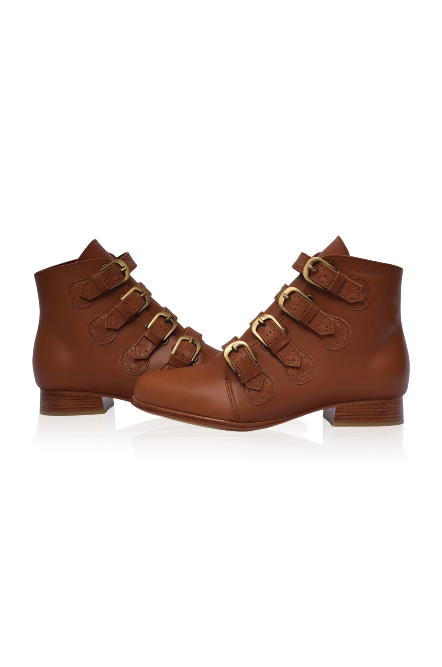 Buy Wild Rose Leather Ankle Booties by Bali ELF