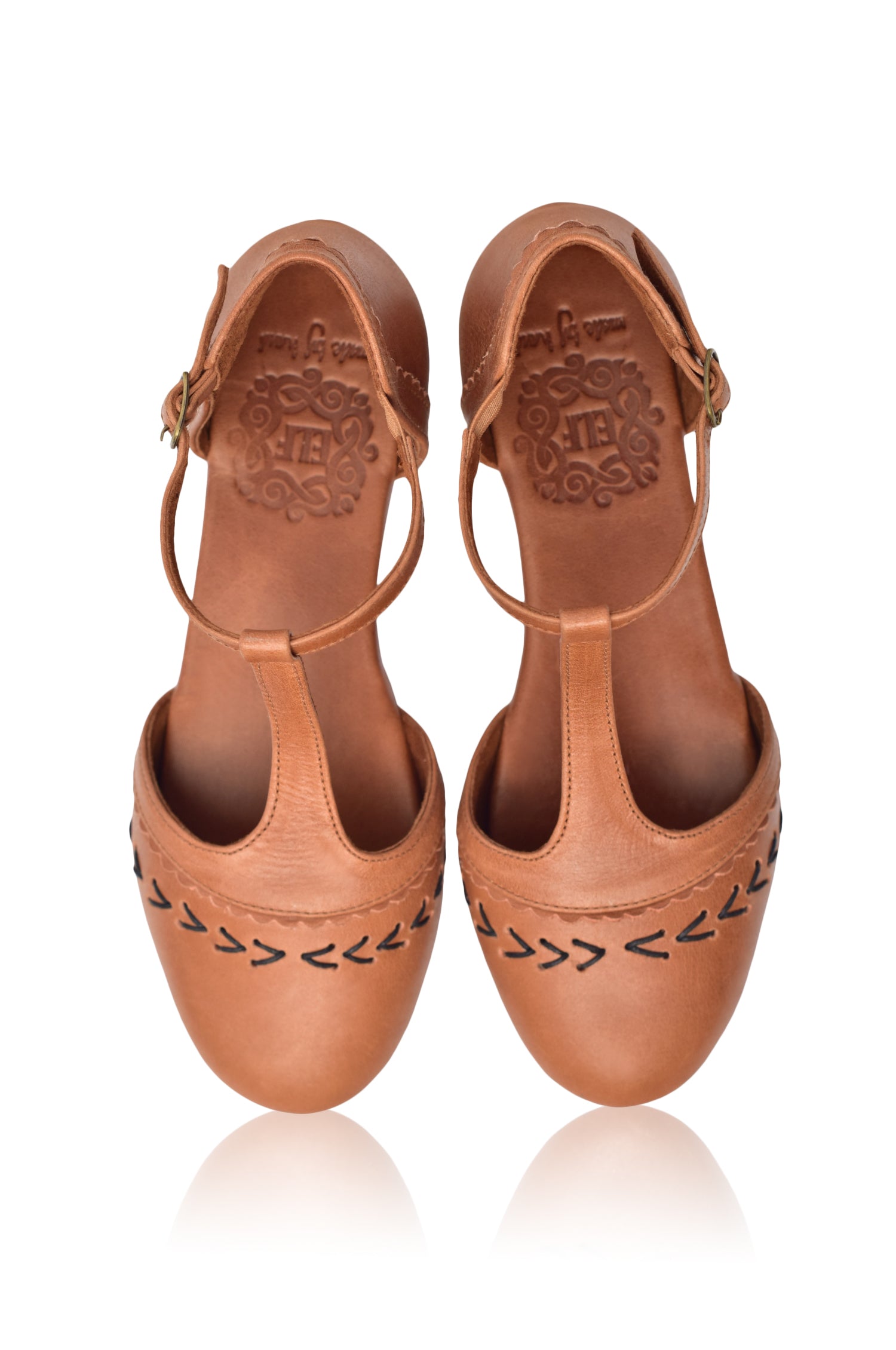 Buy Wonderland T-strap Leather Flats by ELF
