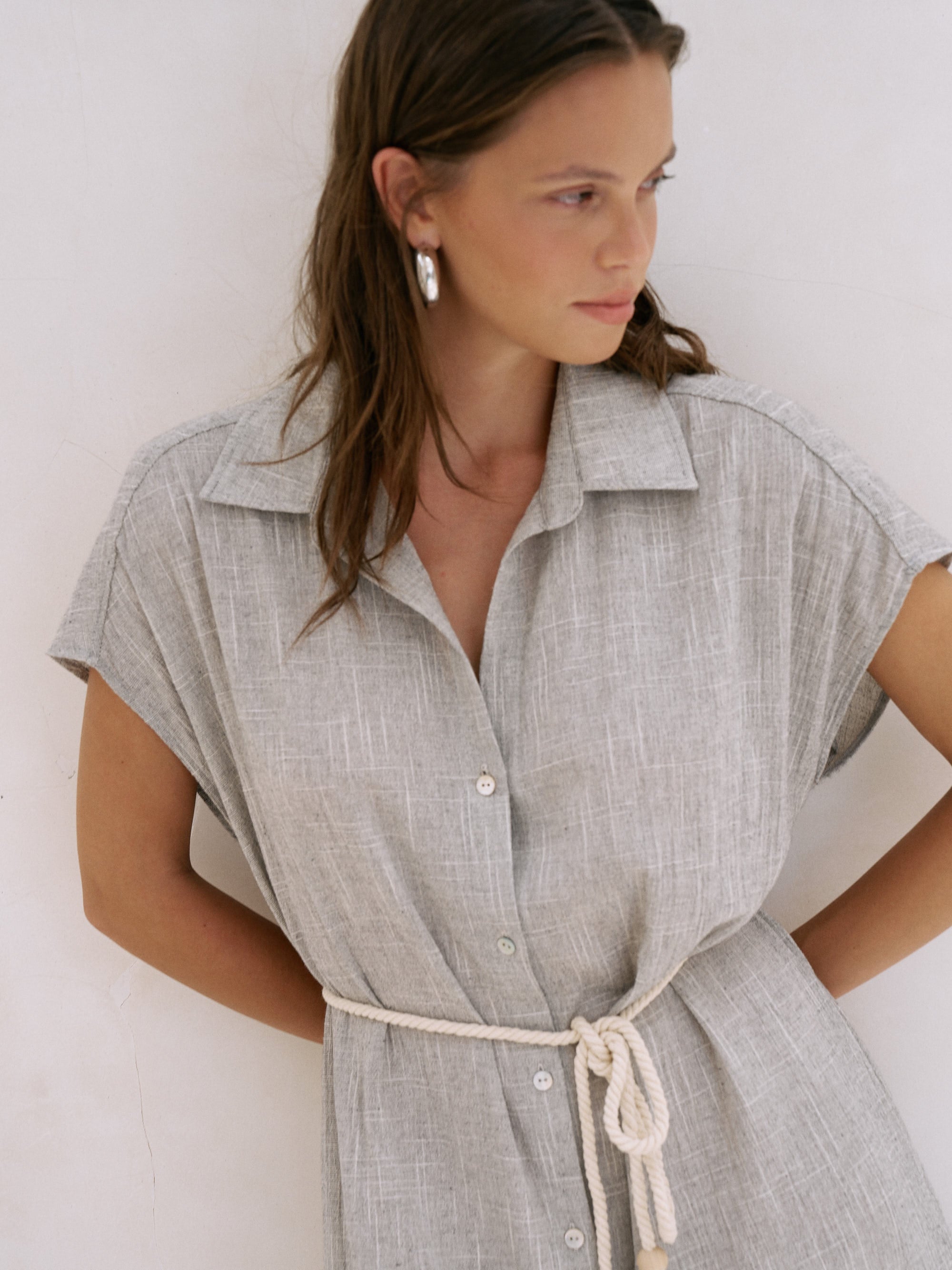 Zaya Shirt Dress - Gray