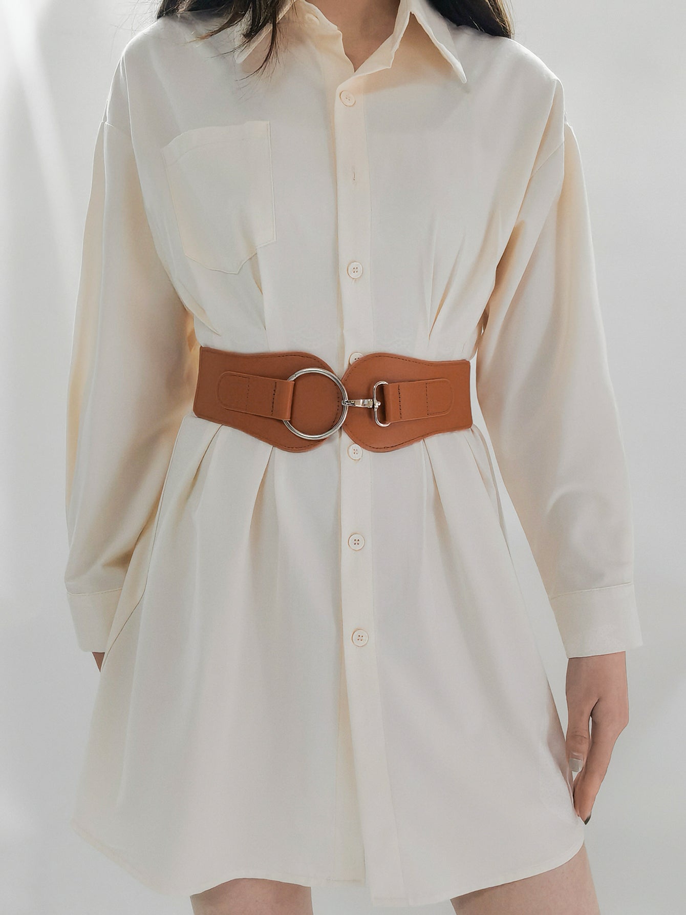 Buy PU Elastic Wide Belt by Faz