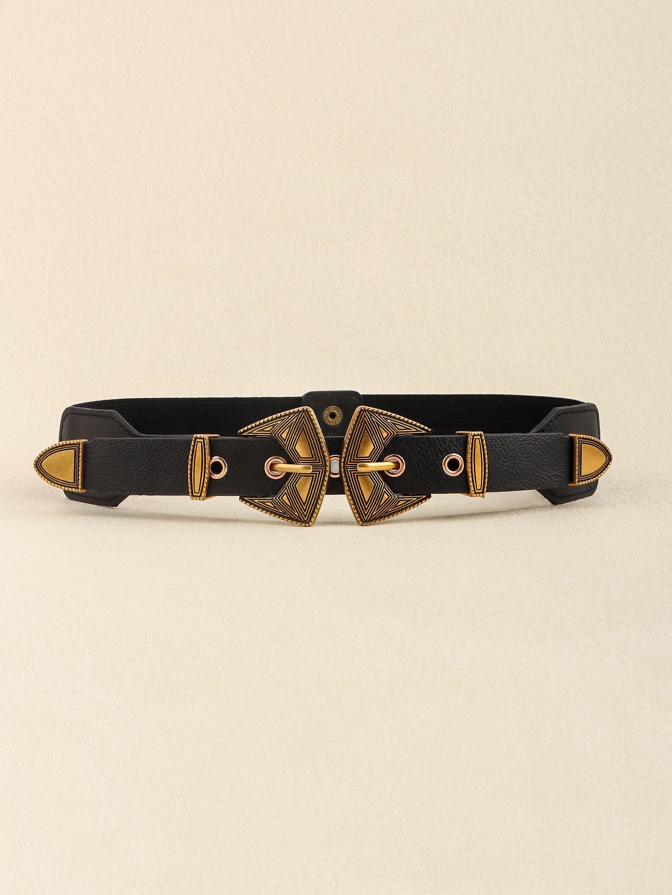 Buy Double Buckle PU Leather Belt by Faz