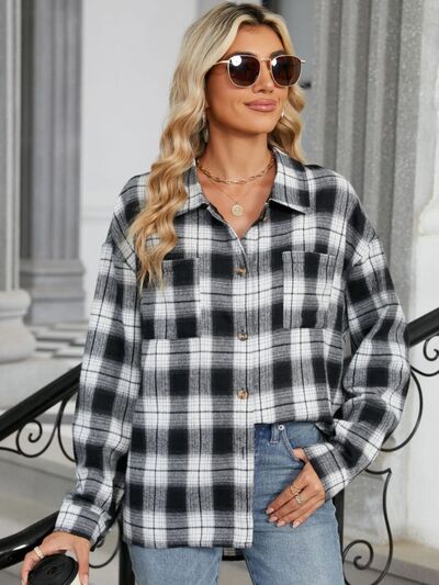 Buy Plaid Collared Neck Long Sleeve Shirt by H&L&L
