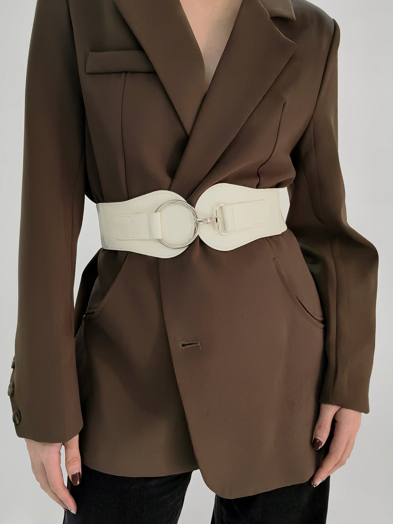 Buy PU Elastic Wide Belt by Faz