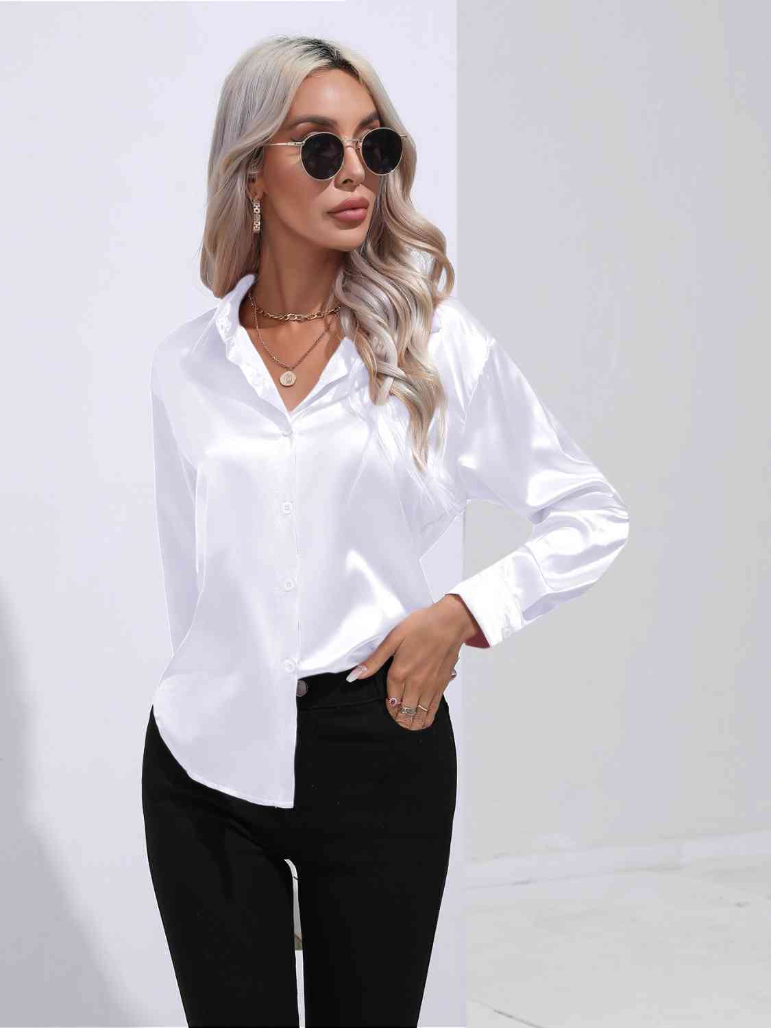 Buy Collared Neck Buttoned Long Sleeve Shirt by B&S