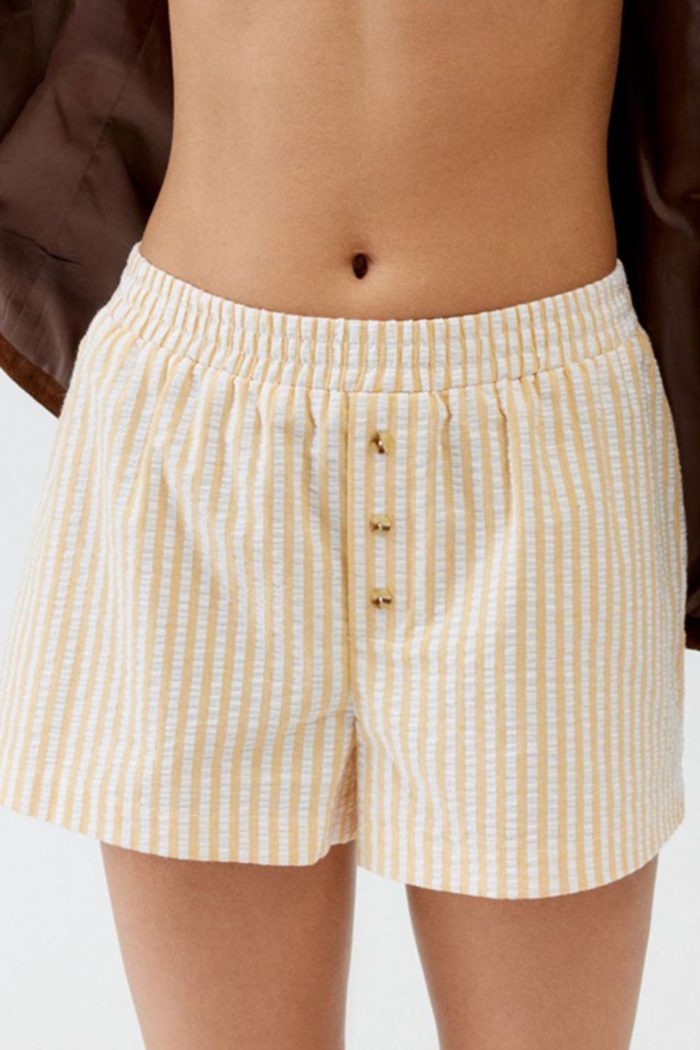 Buy Striped Elastic Waist Shorts by Faz