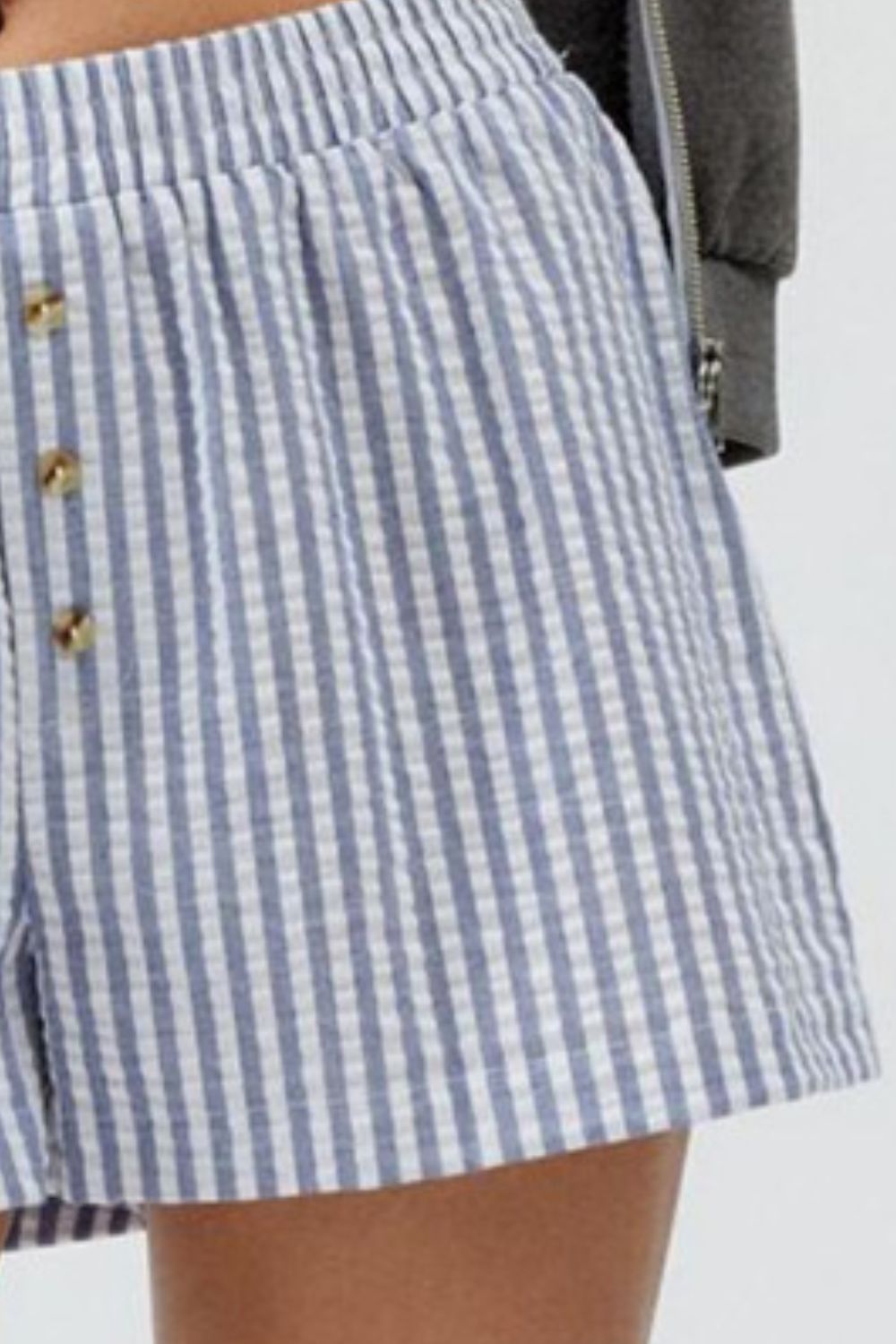 Buy Striped Elastic Waist Shorts by Faz