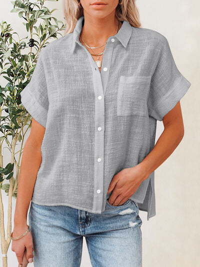 Buy Button Up Short Sleeve Shirt by T@D