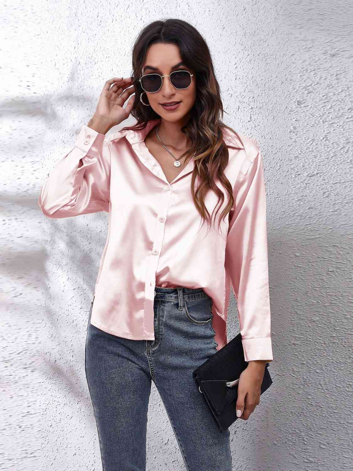 Buy Collared Neck Buttoned Long Sleeve Shirt by B&S
