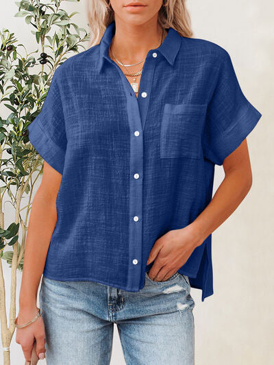 Buy Button Up Short Sleeve Shirt by T@D