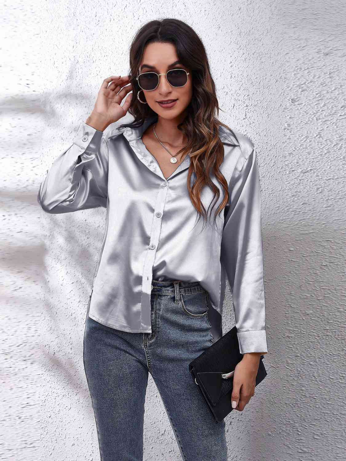 Buy Collared Neck Buttoned Long Sleeve Shirt by B&S