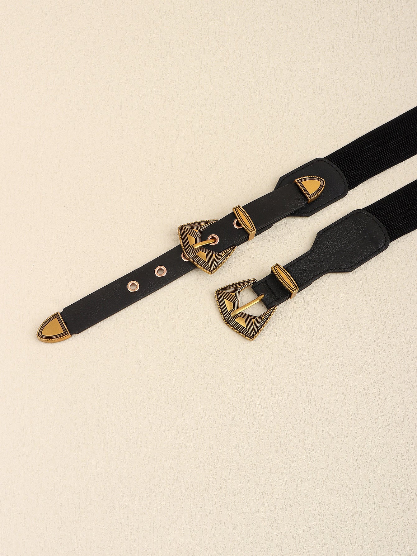 Buy Double Buckle PU Leather Belt by Faz