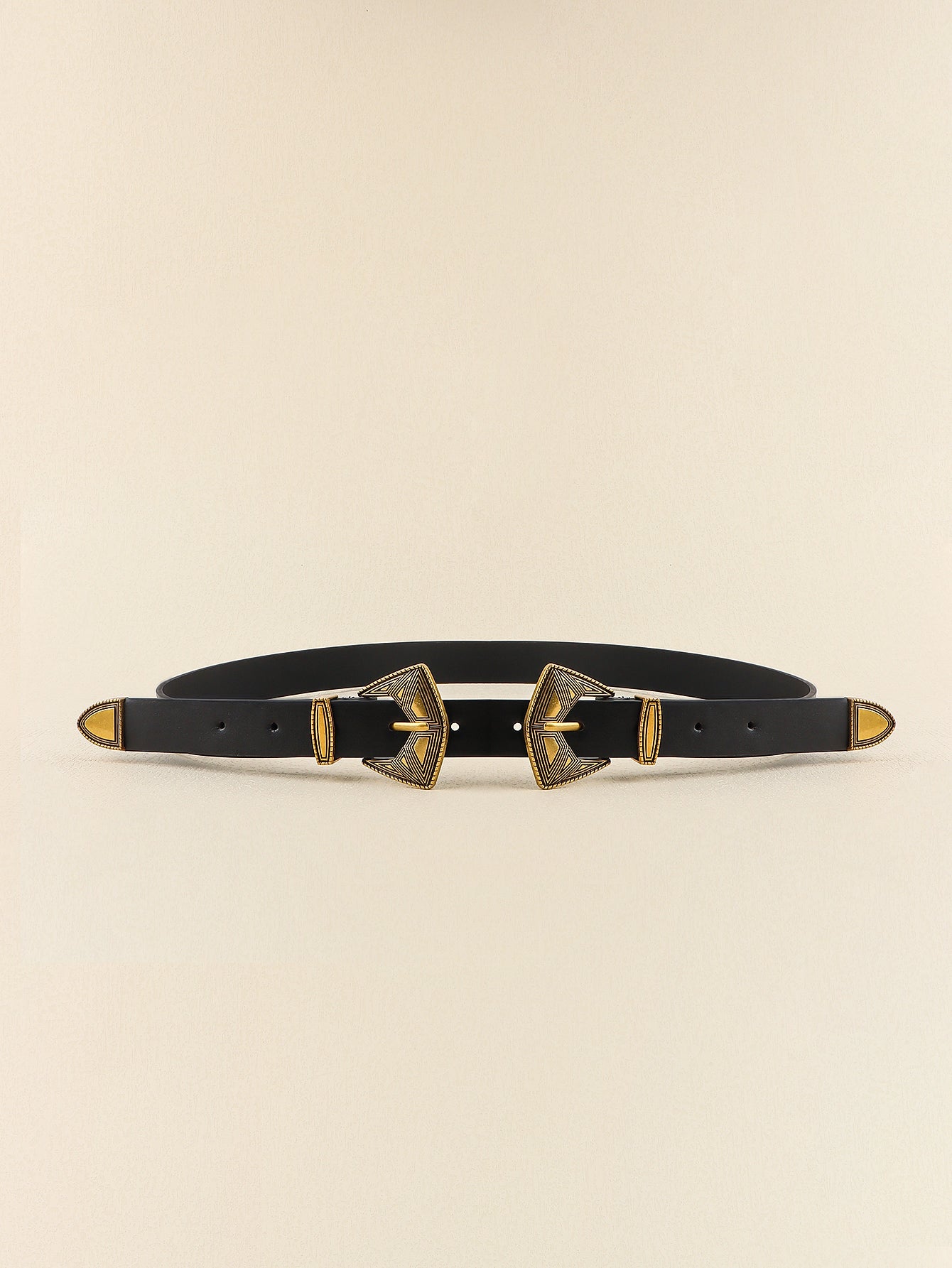 Buy Double Buckle PU Leather Belt by Faz