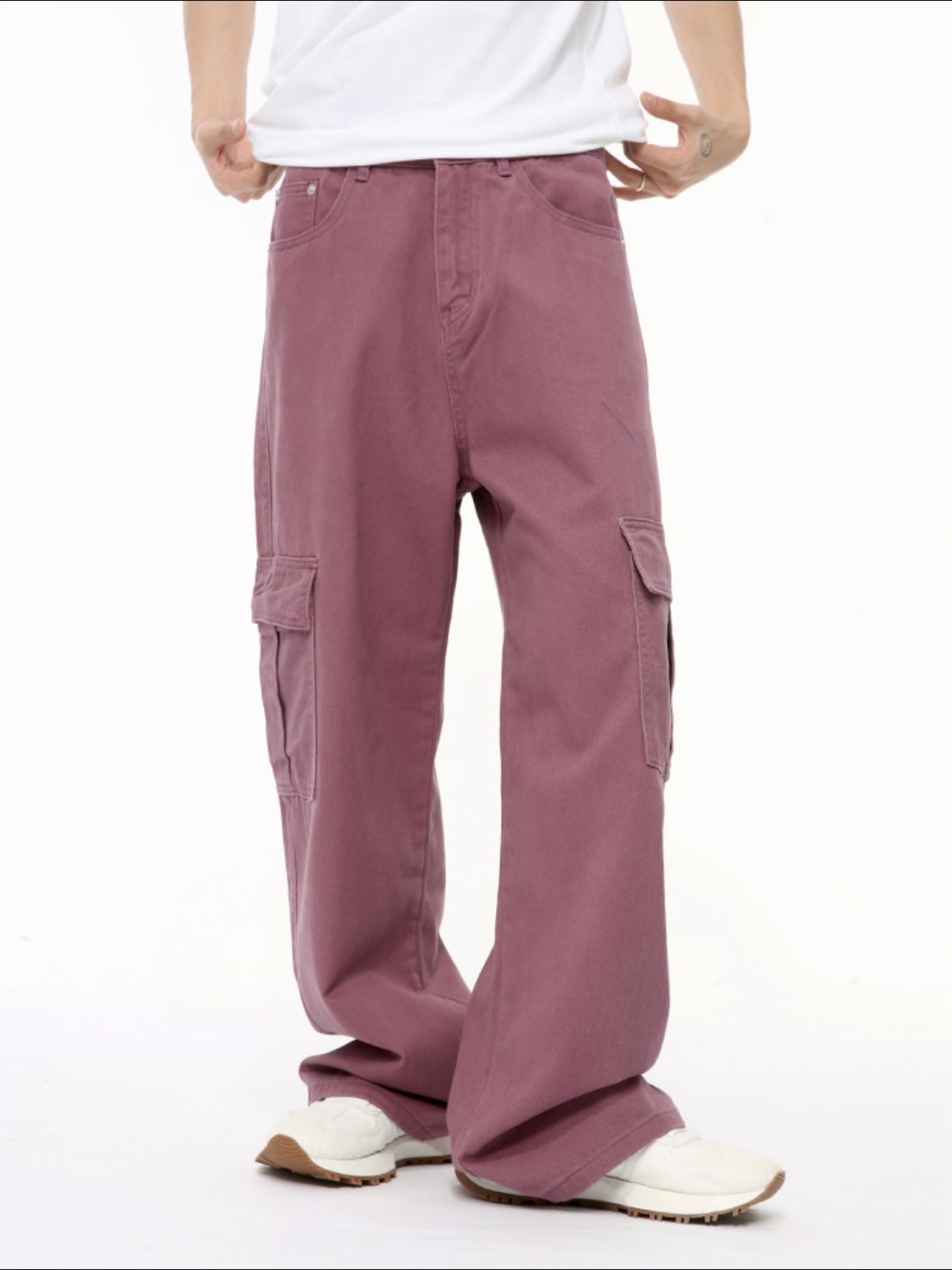 Buy Wide Leg Cargo Jeans by Faz