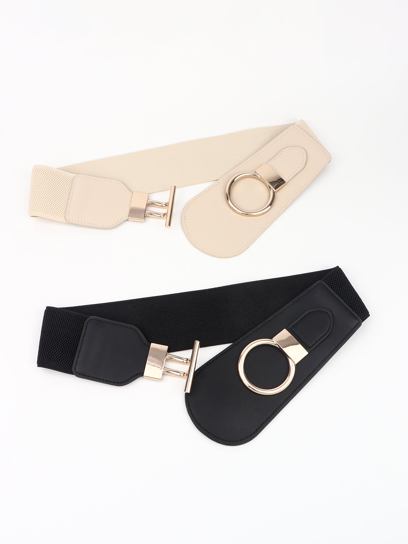Buy PU Elastic Wide Belt with Alloy Buckle by Faz