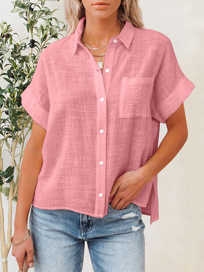 Buy Button Up Short Sleeve Shirt by T@D