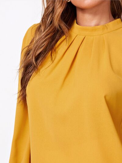 Buy Mock Neck Lantern Sleeve Shirt by D&Y