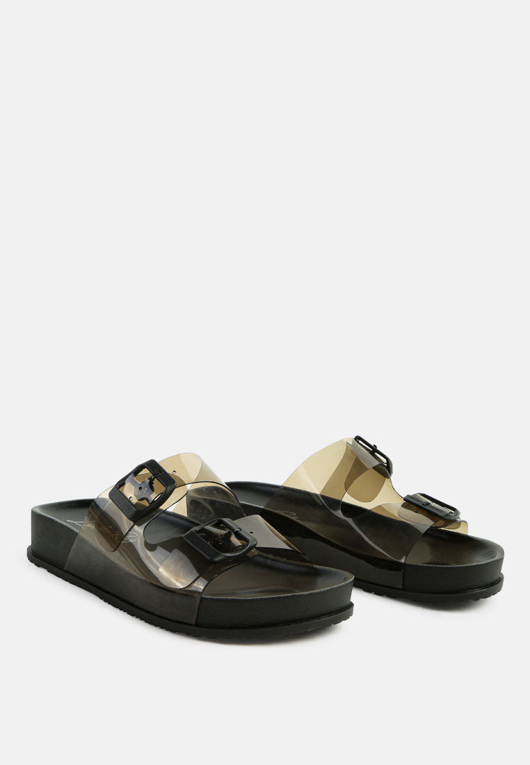Buy minata platform buckled slide sandals by London Rag