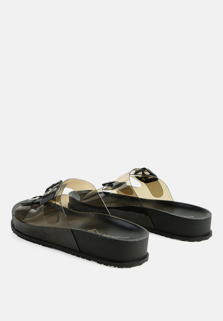 Buy minata platform buckled slide sandals by London Rag