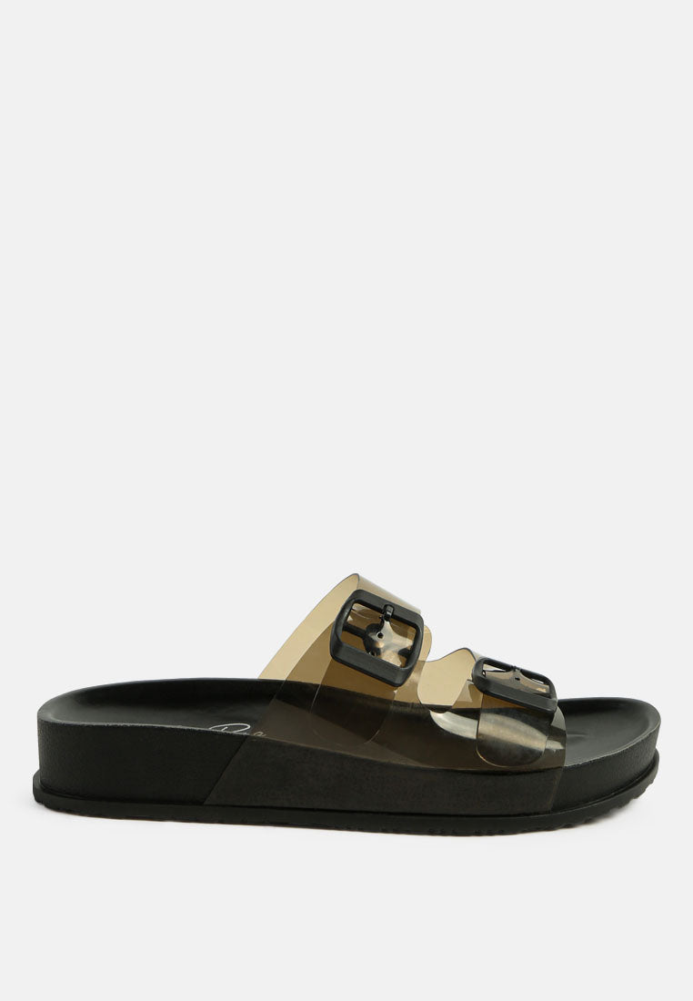 Buy minata platform buckled slide sandals by London Rag