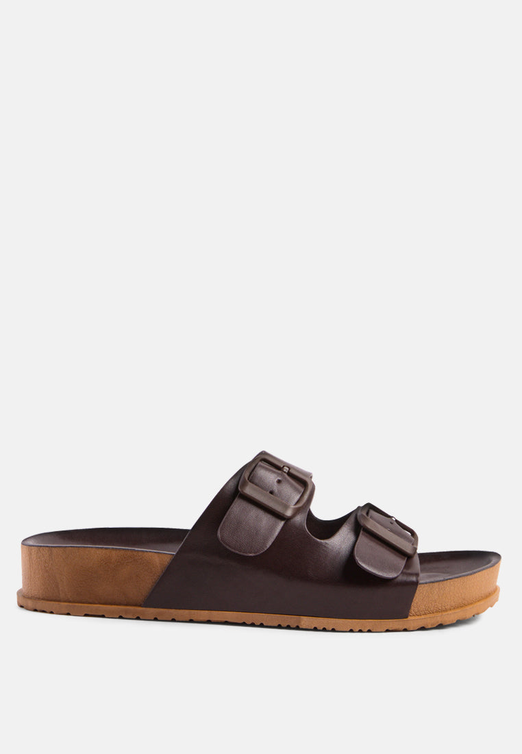 Buy minata platform buckled slide sandals by London Rag