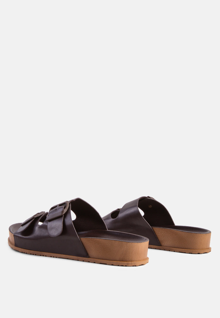 Buy minata platform buckled slide sandals by London Rag