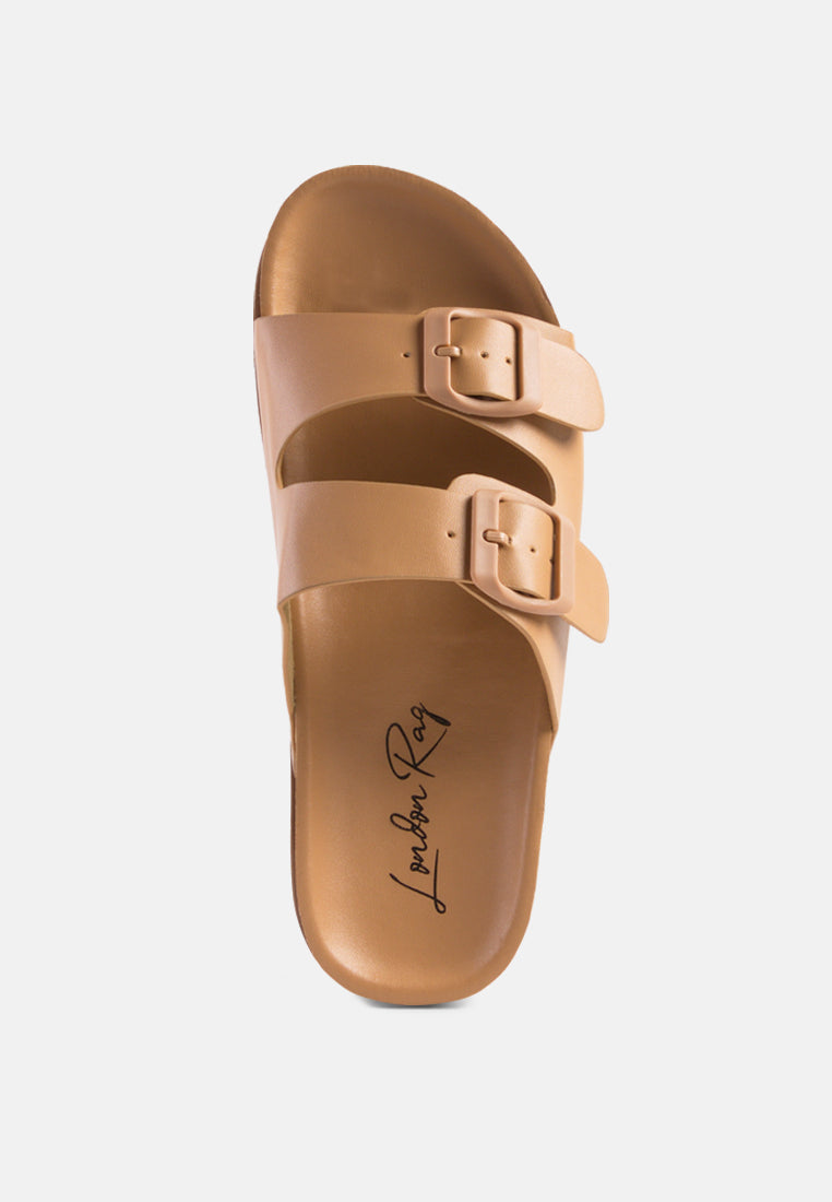 Buy minata platform buckled slide sandals by London Rag