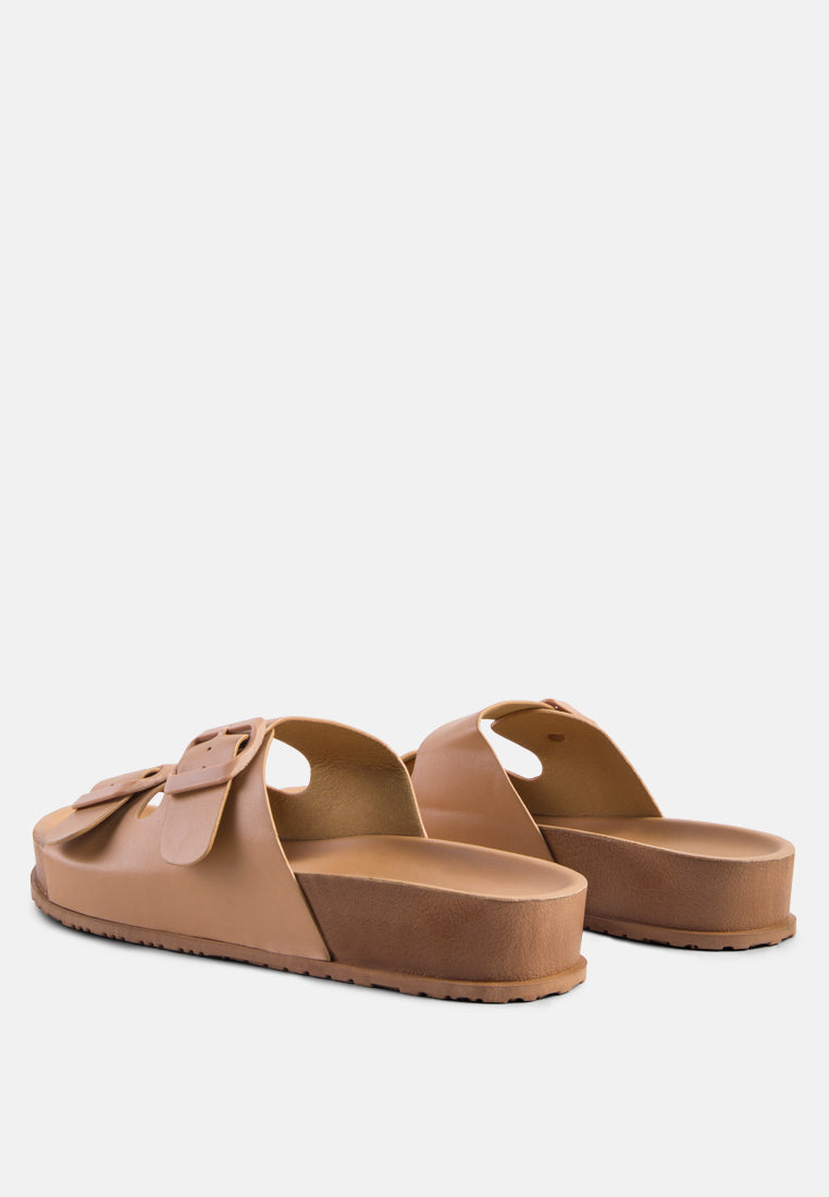 Buy minata platform buckled slide sandals by London Rag