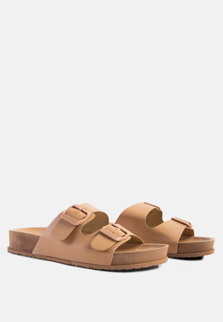 Buy minata platform buckled slide sandals by London Rag
