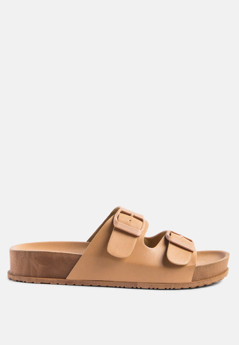 Buy minata platform buckled slide sandals by London Rag
