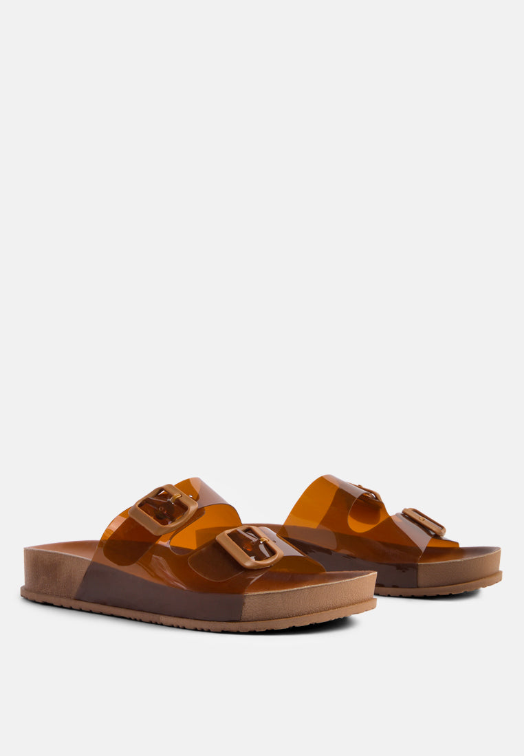 minata platform buckled slide sandals