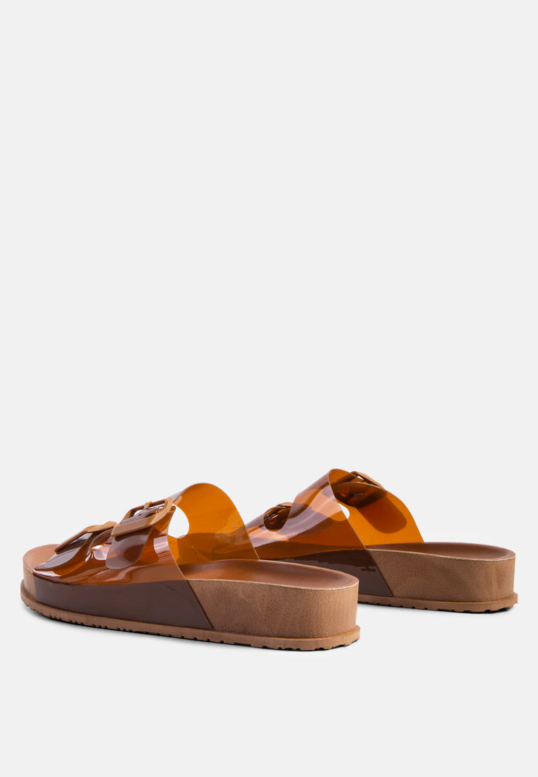 Buy minata platform buckled slide sandals by London Rag