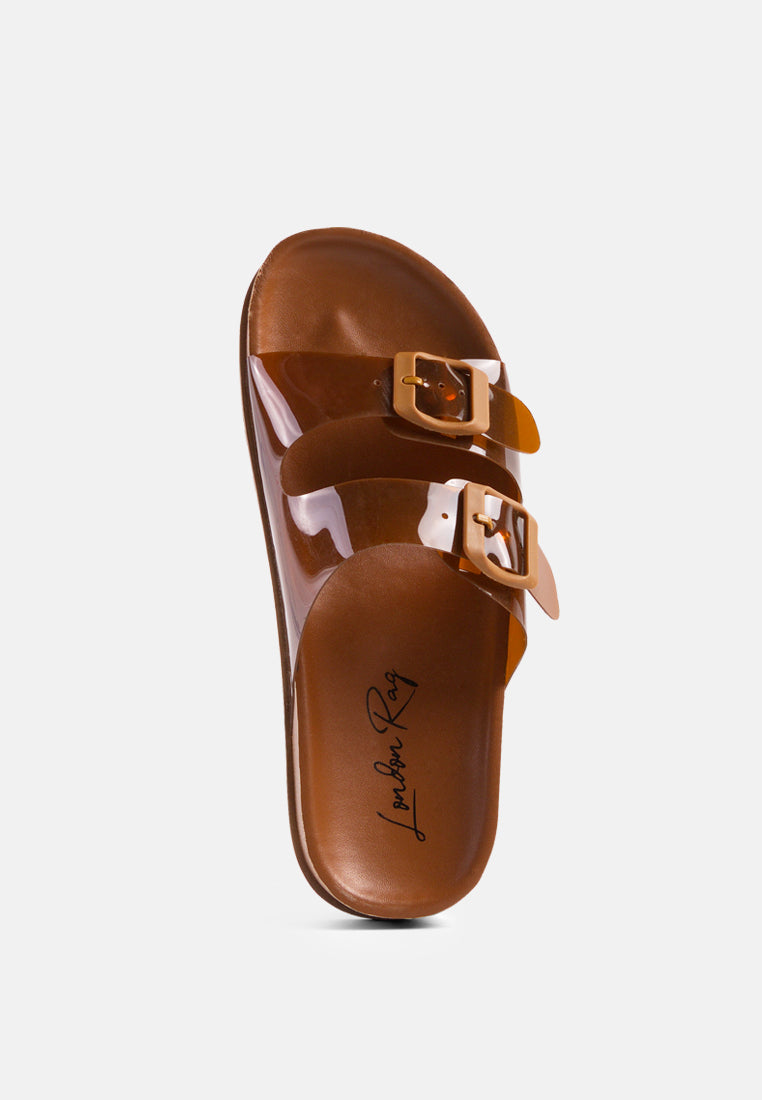 Buy minata platform buckled slide sandals by London Rag