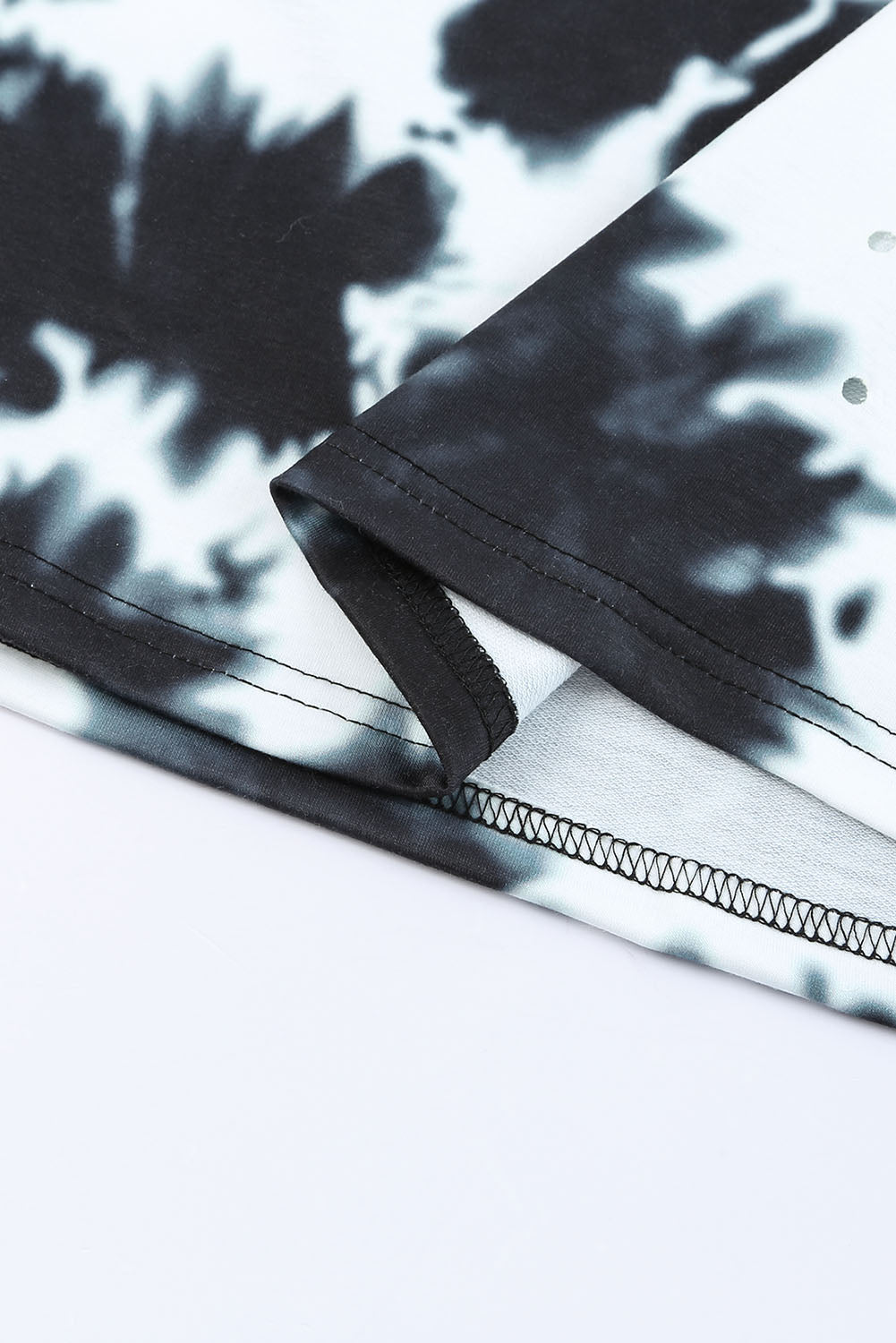 Buy Tie-Dye Round Neck Short Sleeve Tunic Tee by Faz