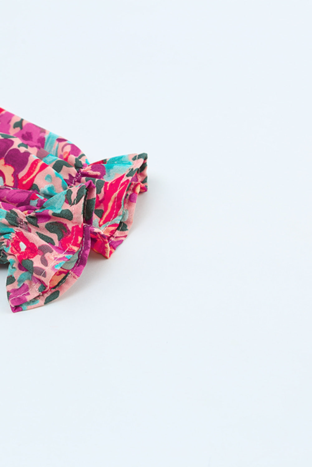 Buy Floral Smocked V-Neck Flounce Sleeve Dress by Faz