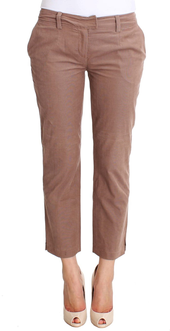 Chic Brown Cropped Corduroy Pants
