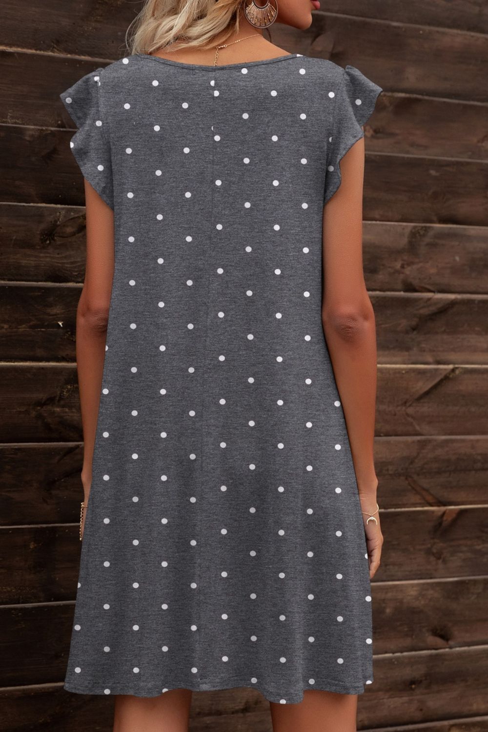 Buy Butterfly Sleeve Round Neck Dress by Putica