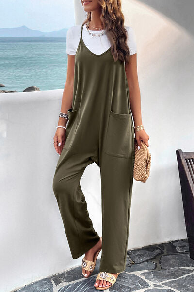 Buy Pocketed Spaghetti Strap Overalls by Faz