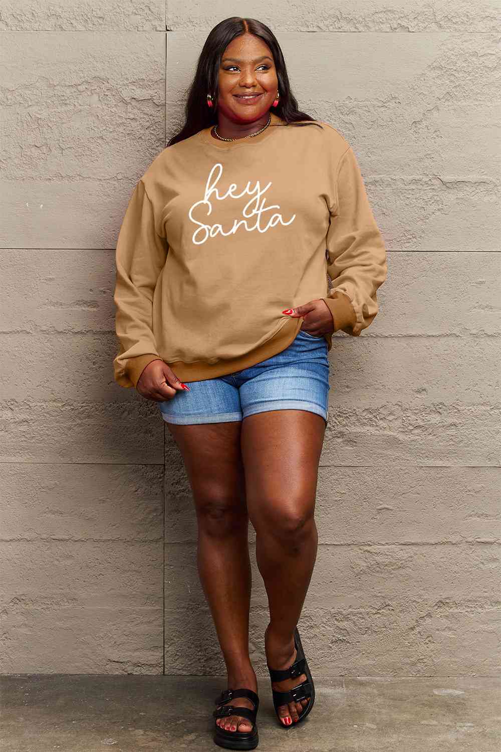 Buy Full Size HEY SANTA Graphic Sweatshirt by Faz