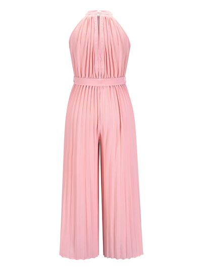 Buy Cutout Tied Pleated Sleeveless Jumpsuit by Faz