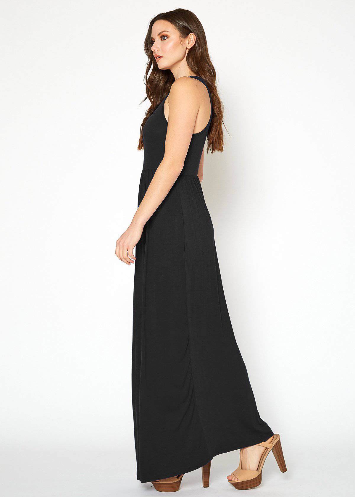 Buy Sleeveless Pleated Maxi Dress by Shop at Konus