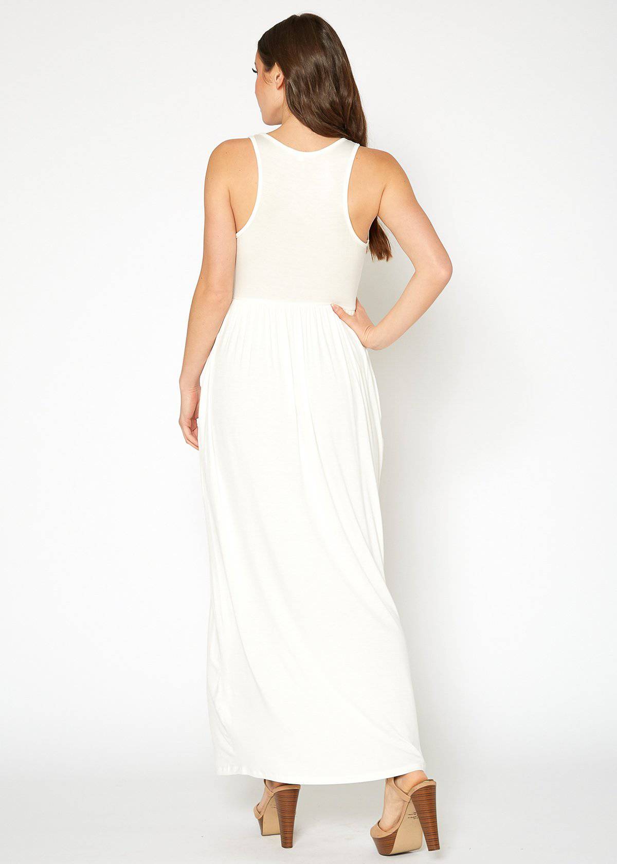 Buy Sleeveless Pleated Maxi Dress by Shop at Konus