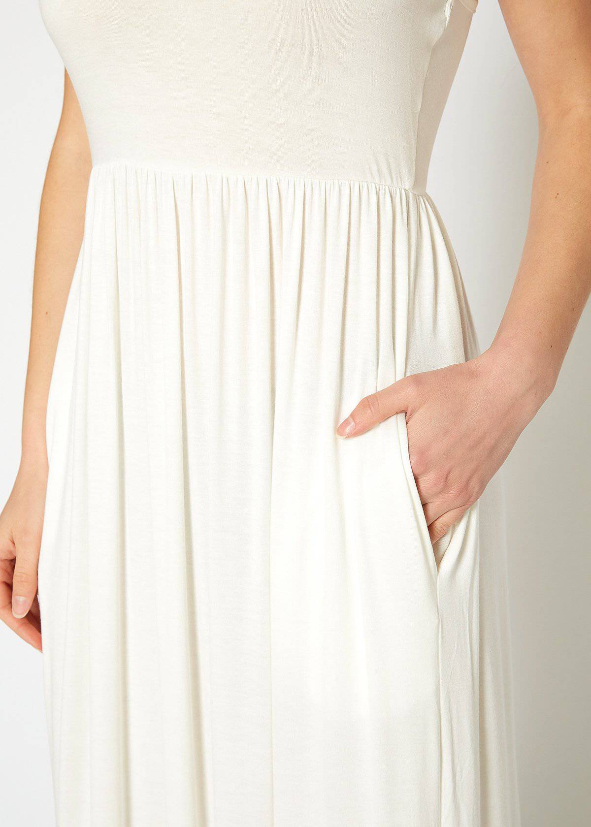 Buy Sleeveless Pleated Maxi Dress by Shop at Konus