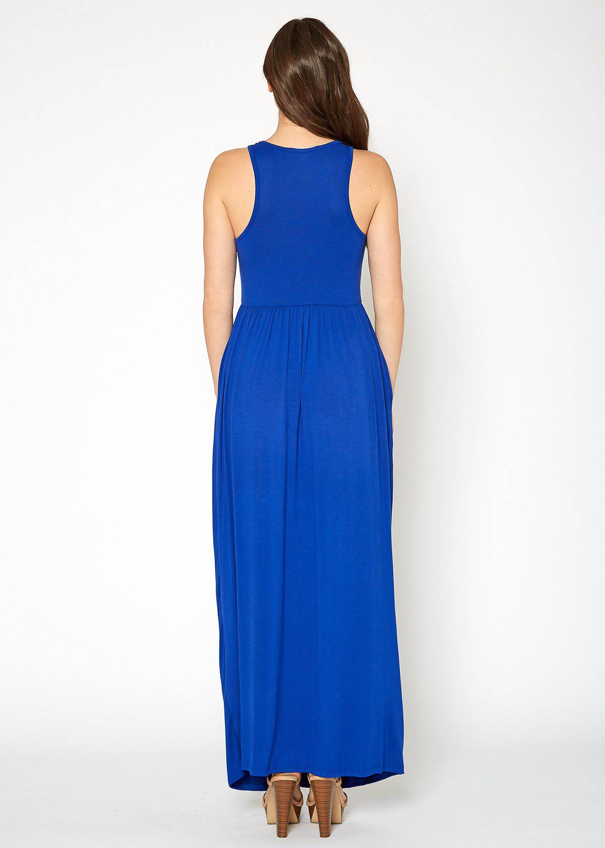Buy Sleeveless Pleated Maxi Dress by Shop at Konus