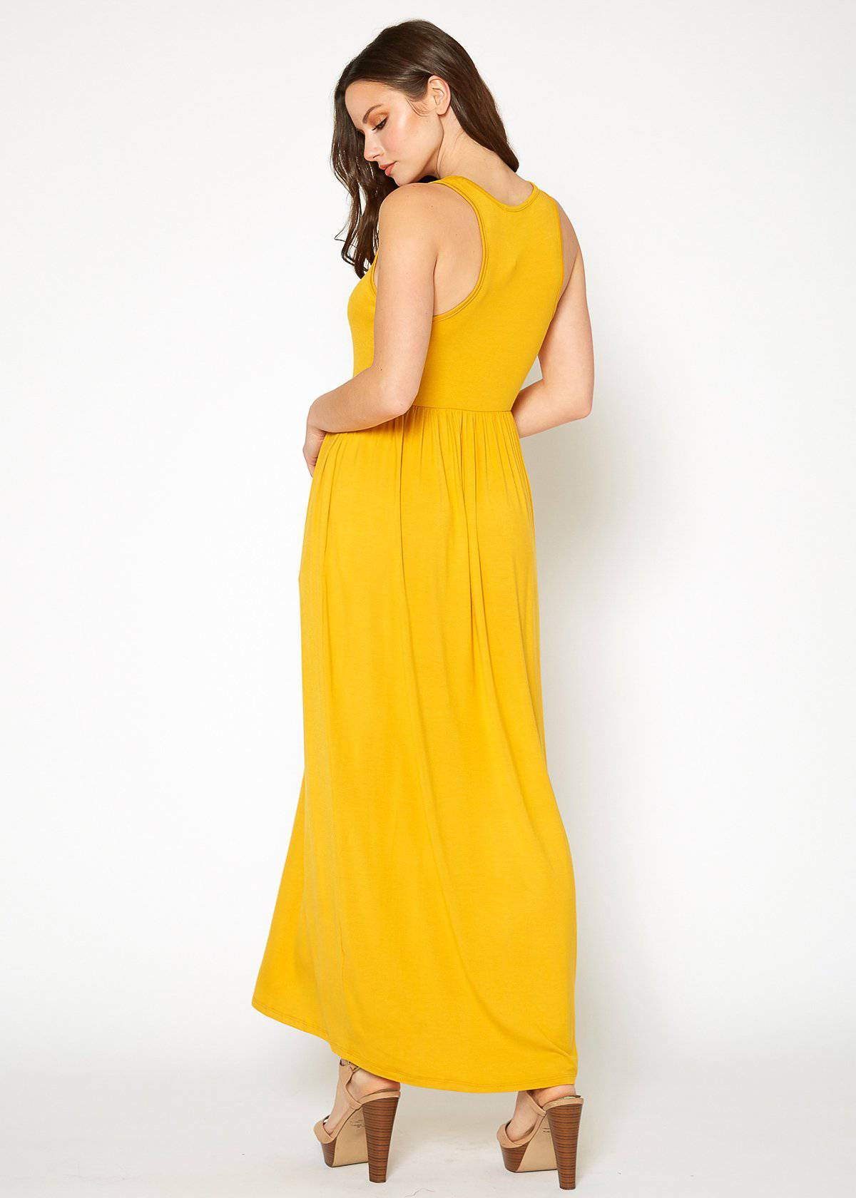 Buy Sleeveless Pleated Maxi Dress by Shop at Konus