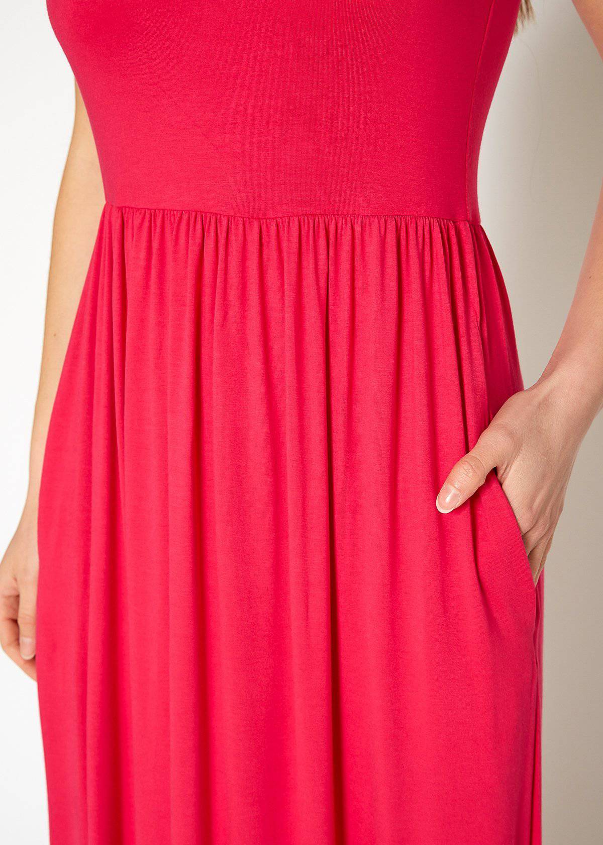 Buy Sleeveless Pleated Maxi Dress by Shop at Konus