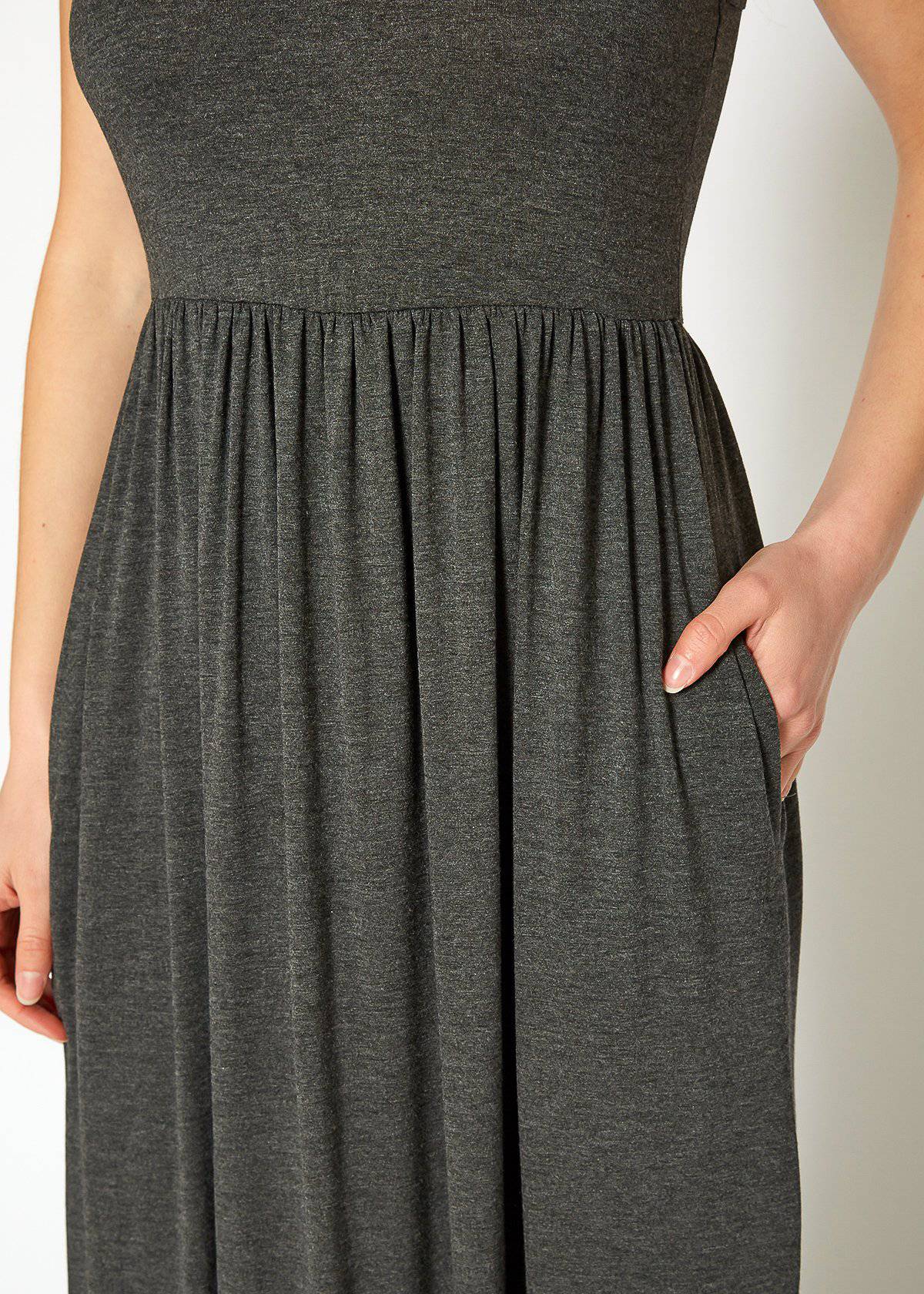 Buy Sleeveless Pleated Maxi Dress by Shop at Konus