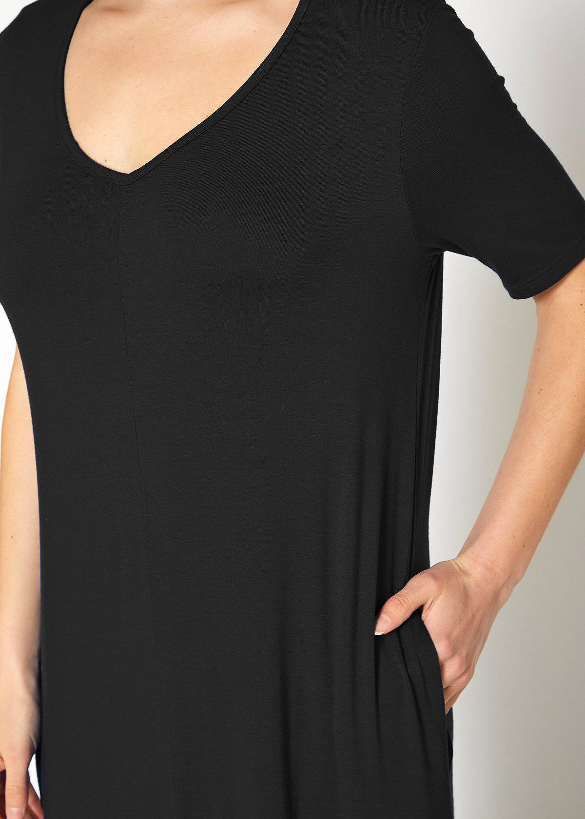 Buy V-neck Short Sleeve Maxi Dress With Pockets by Shop at Konus