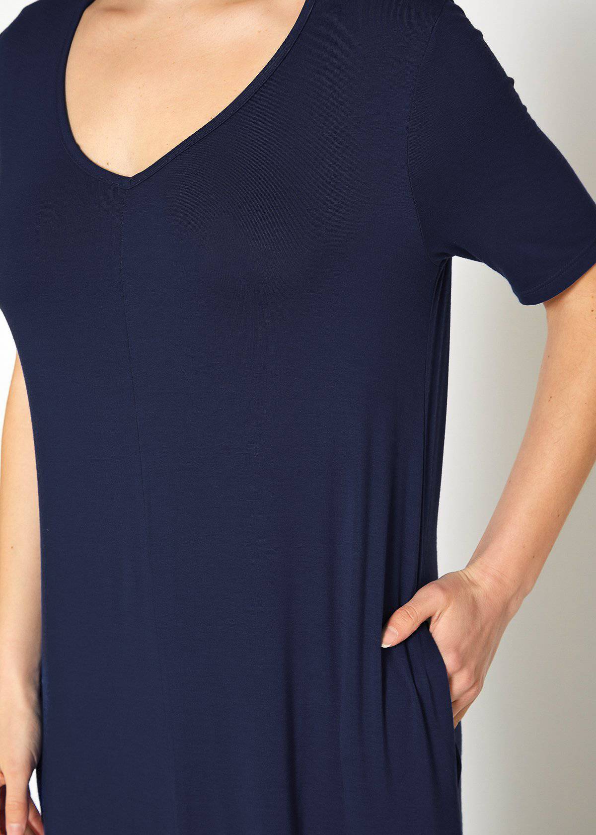 Buy V-neck Short Sleeve Maxi Dress With Pockets by Shop at Konus