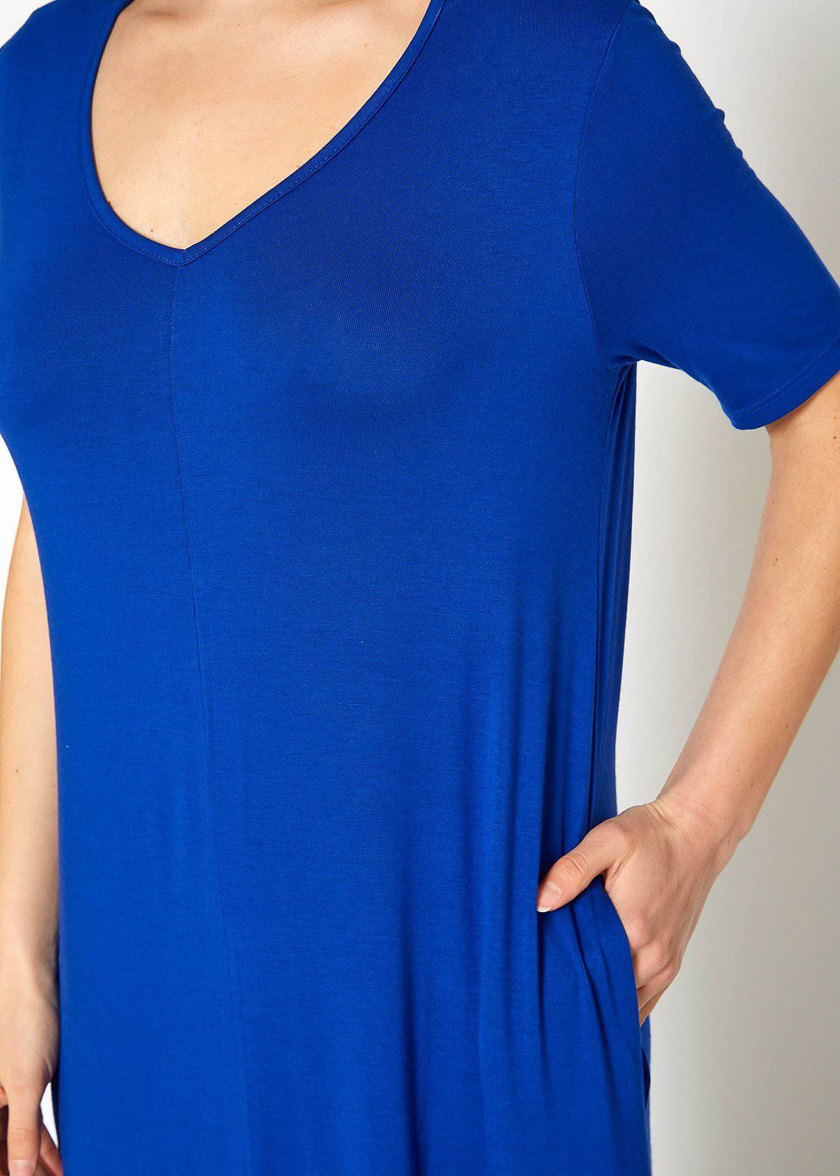 Buy V-neck Short Sleeve Maxi Dress With Pockets by Shop at Konus